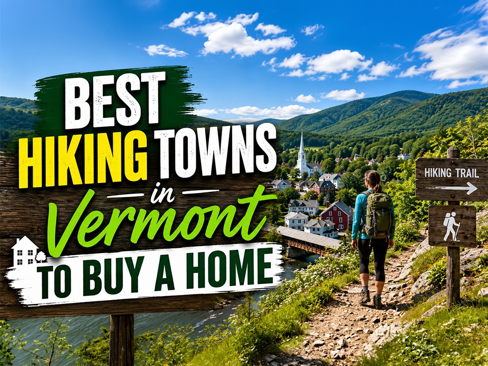 best hiking towns in Vermont to buy a home