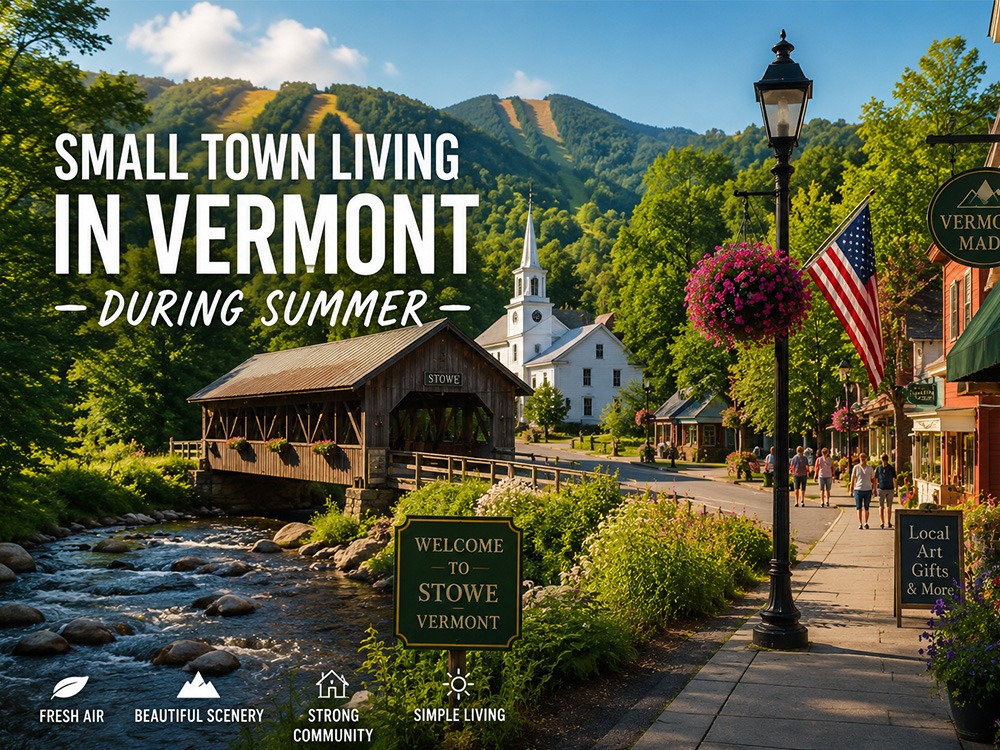 Small town living in Vermont during summer