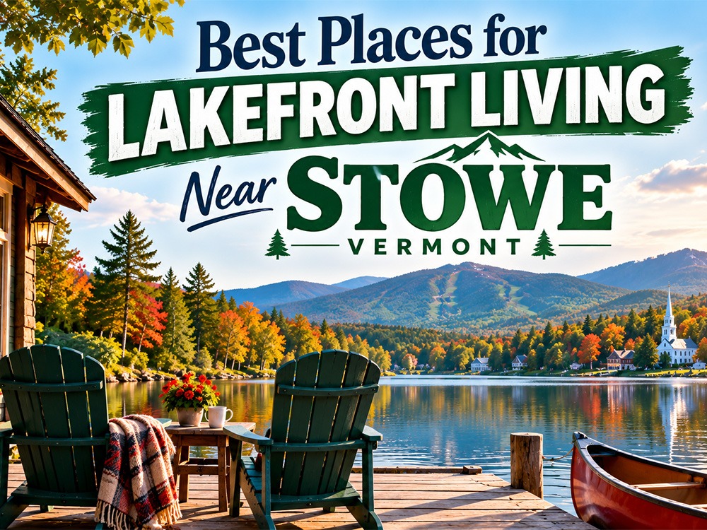 best places for lakefront living near Stowe Vermont